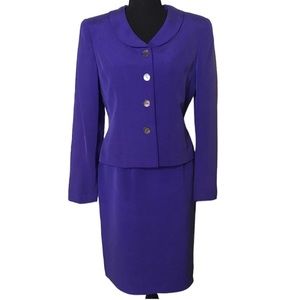 Vintage MT Morgan Taylor Studio Purple Silk Skirt & Jacket